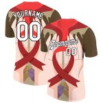 Personalized Red White-Black 3D Pattern Design World AIDS Day Performance T-Shirt