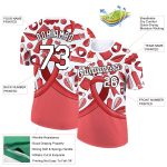 Personalized Red White-Black 3D Pattern Design World AIDS Day Performance T-Shirt Team Custom Name and Number