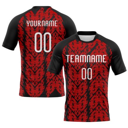 Custom red, white and black volleyball jersey