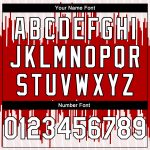 Personalized Red White-Black Abstract Vertical Lines Authentic City Edition Basketball Jersey Team Custom Name and Number