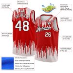 Personalized Red White-Black Abstract Vertical Lines Authentic City Edition Basketball Jersey Team Custom Name and Number
