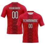 Personalized Red White-Black Arrow Shape Sublimation Volleyball Uniform Jersey Team Custom Name and Number