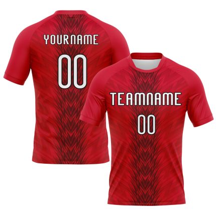 Personalized Red White-Black Arrow Shape Sublimation Volleyball Uniform Jersey Team Custom Name and Number