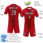 Personalized Red White-Black Arrow Shape Sublimation Volleyball Uniform Jersey Team Custom Name and Number