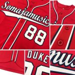 Personalized Red White-Black Authentic Baseball Jersey
