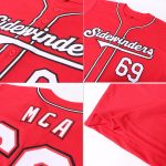 Personalized Red White-Black Authentic Baseball Jersey Team Custom Name and Number