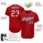 Personalized Red White-Black Authentic Baseball Jersey Team Custom Name and Number