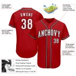 Personalized Red White-Black Authentic Baseball Jersey