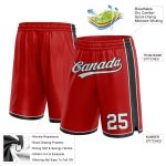 Personalized Red White-Black Authentic Basketball Shorts Team Custom Name and Number