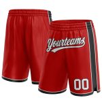 Personalized Red White-Black Authentic Basketball Shorts Team Custom Name and Number