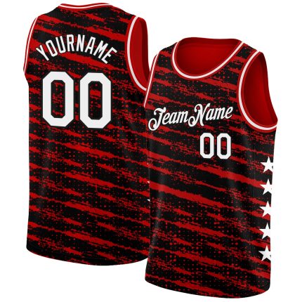 Personalized Red White-Black Authentic City Edition Basketball Jersey Team Custom Name and Number
