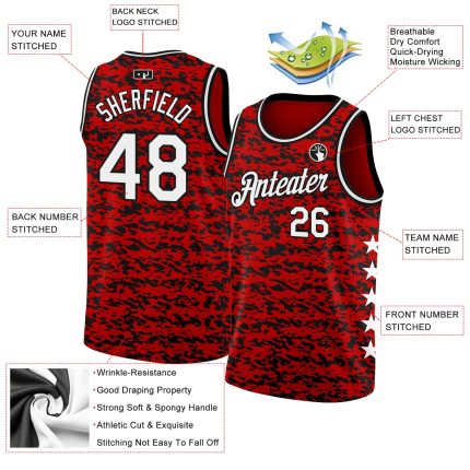 Personalized Red White-Black Authentic City Edition Basketball Jersey