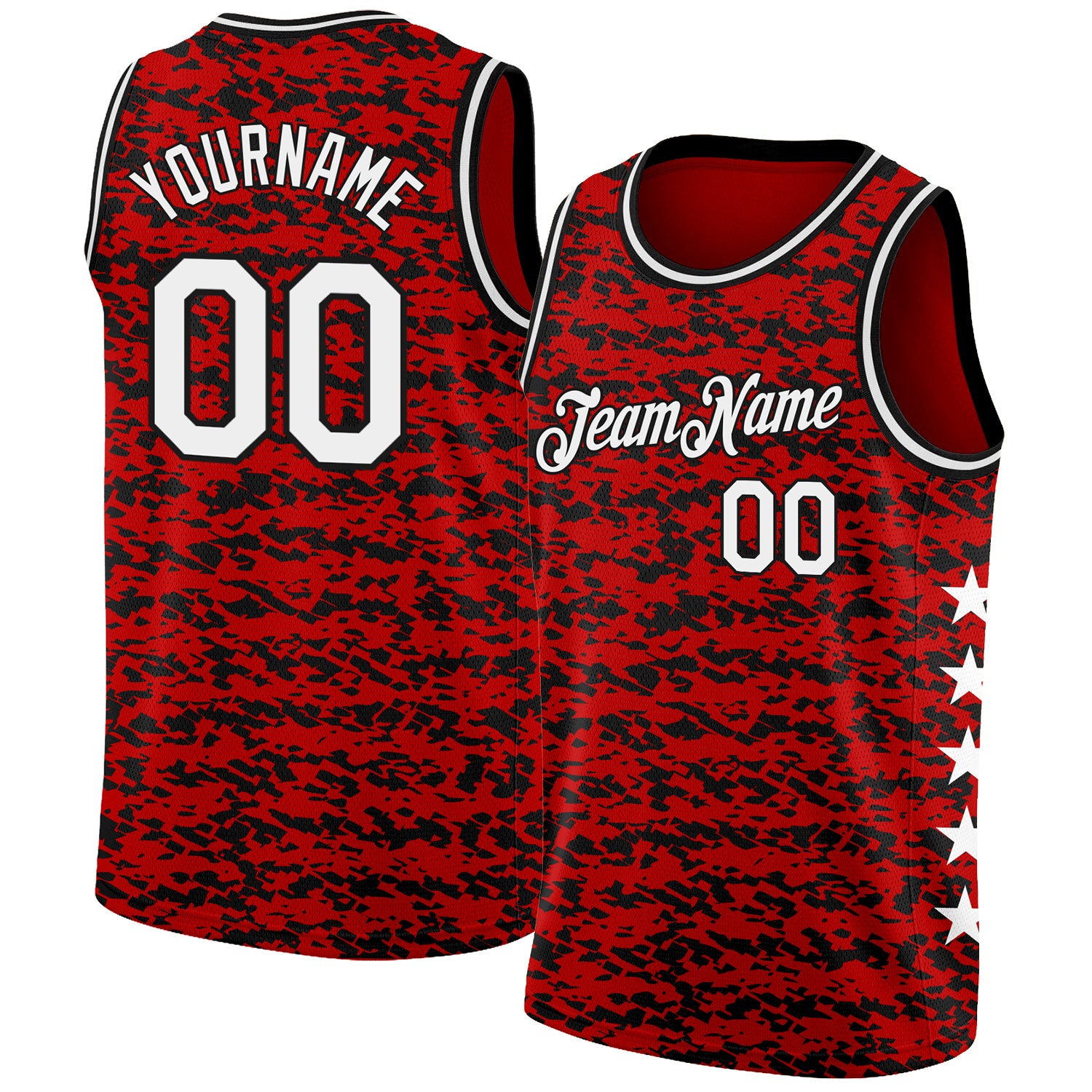 Personalized Red White-Black Authentic City Edition Basketball Jersey