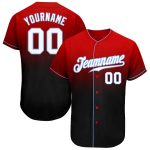 Personalized Red White-Black Authentic Fade Fashion Baseball Jersey Team Custom Name and Number