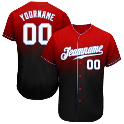Personalized Red White-Black Authentic Fade Fashion Baseball Jersey Team Custom Name and Number
