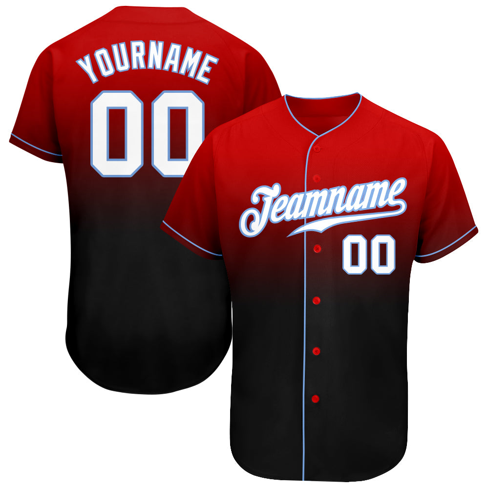 Personalized Red White-Black Authentic Fade Fashion Baseball Jersey Team Custom Name and Number