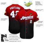 Personalized Red White-Black Authentic Fade Fashion Baseball Jersey Team Custom Name and Number