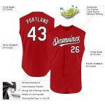 Personalized Red White-Black Authentic Sleeveless Baseball Jersey