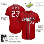 Personalized Red White-Black Authentic Softball Jersey
