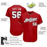 Personalized Red White-Black Authentic Softball Jersey Team Custom Name and Number