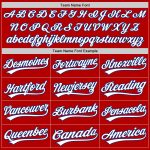 Personalized Red White-Black Authentic Throwback Baseball Jersey Team Custom Name and Number