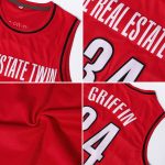 Personalized Red White-Black Authentic Throwback Basketball Jersey Team Custom Name and Number