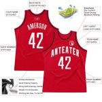 Personalized Red White-Black Authentic Throwback Basketball Jersey Team Custom Name and Number
