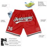 Personalized Red White-Black Authentic Throwback Basketball Shorts