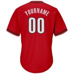Personalized Red White-Black Authentic Throwback Rib-Knit Baseball Jersey Shirt