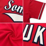 Personalized Red White-Black Authentic Throwback Rib-Knit Baseball Jersey Shirt