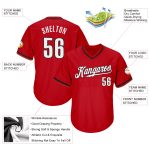 Personalized Red White-Black Authentic Throwback Rib-Knit Baseball Jersey Shirt