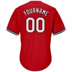 Personalized Red White-Black Authentic Throwback Rib-Knit Baseball Jersey Shirt Team Custom Name and Number