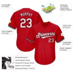 Personalized Red White-Black Authentic Throwback Rib-Knit Baseball Jersey Shirt Team Custom Name and Number