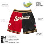 Personalized Red White-Black Authentic Throwback Split Fashion Basketball Shorts