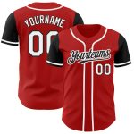 Personalized Red White-Black Authentic Two Tone Baseball Jersey