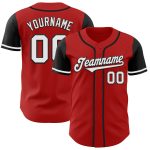 Personalized Red White-Black Authentic Two Tone Baseball Jersey Team Custom Name and Number