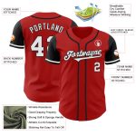 Personalized Red White-Black Authentic Two Tone Baseball Jersey Team Custom Name and Number