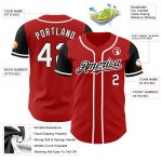 Personalized Red White-Black Authentic Two Tone Baseball Jersey