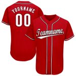 Personalized Red White-Black Baseball Jersey
