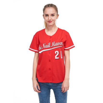 Personalized Red White-Black Baseball Jersey Team Custom Name and Number