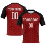 Personalized Red White-Black Geometric Shape Sublimation Volleyball Uniform Jersey Team Custom Name and Number