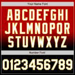 Personalized Red White Black-Gold Bomber Full-Snap Varsity Letterman Fade Fashion Jacket Team Custom Name and Number