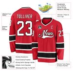 Personalized Red White-Black Hockey Jersey