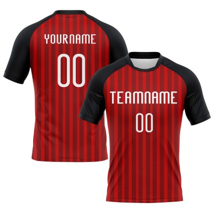 Personalized Red White-Black Lines Sublimation Volleyball Uniform Jersey