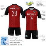 Personalized Red White-Black Lines Sublimation Volleyball Uniform Jersey