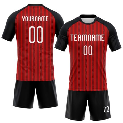 Personalized Red White-Black Lines Sublimation Volleyball Uniform Jersey