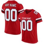 Personalized Red White-Black Mesh Authentic Football Jersey