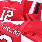 Personalized Red White-Black Mesh Authentic Football Jersey