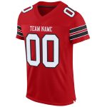 Personalized Red White-Black Mesh Authentic Football Jersey Team Custom Name and Number