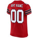 Personalized Red White-Black Mesh Authentic Football Jersey Team Custom Name and Number